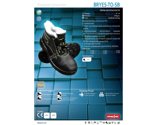 Защитные ботинки утепленные (спецобувь) Bryes-to-sb  Польша Купить в Украине